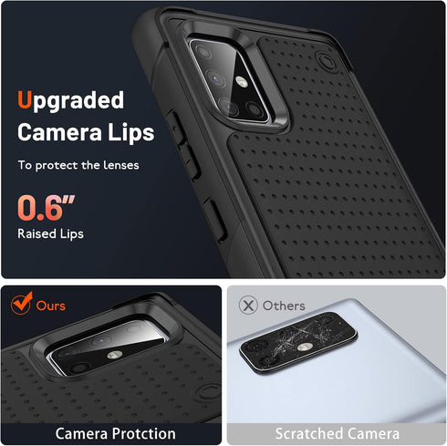 Samsung Galaxy A71 5G Case, 2 in 1 Gift Military Grade Drop Protective Rugged Heavy Duty Cover, Shockproof Case for