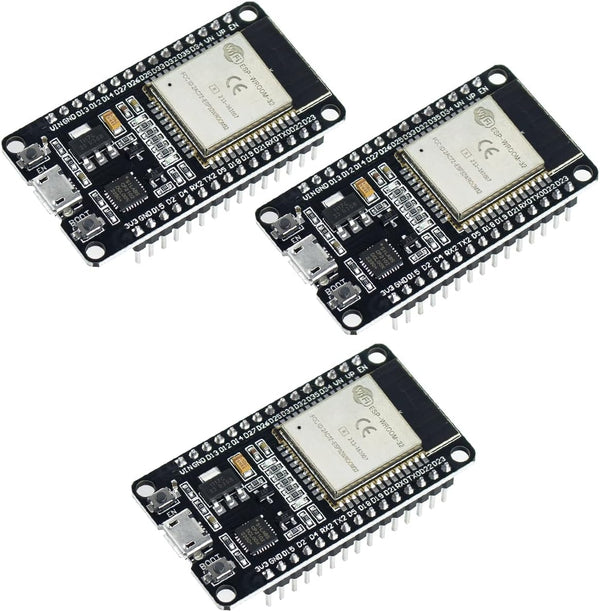 3Pack ESP32 ESP-WROOM-32 Development Board, WiFi + Bluetooth Dual Core Microcontroller Compatible with Arduino