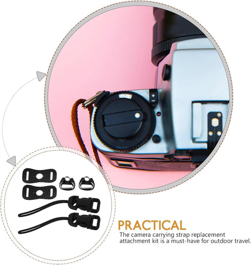 DECORNIJIA Set Camera Strap Connectors and Triangle Split Rings Replacement with Leather Protector Covers and Thick