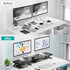 Dual Monitor Stand Riser, Large Wood Monitor Riser for 2 Monitors with Storage, Sturdy Wood & Steel Desktop Organizer
