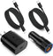 Excgood Fast Charging Type C Car Charger Kit, 25W USB C Wall Adapter for Galaxy S24 Ultra, 2X 6ft Braided Cables