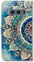 Case for Galaxy S10e, Green Circular Mandala Wallet Flip Folio Leather Cover with Credit Card Holder for Samsung