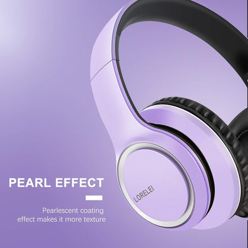 LORELEI X8 Over-Ear Wired Headphones with Microphone, 1.45m Tangle-Free Nylon Line & 3.5mm Plug, Lightweight Foldable