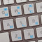 Korean Apple Keyboard Sticker with Blue Lettering on Transparent Background