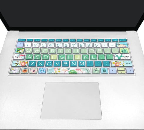 Keyboard Cover Skin for Microsoft Surface Laptop 4 & 3, Cute Printing Waterproof Silicone Protector (Flamingo)