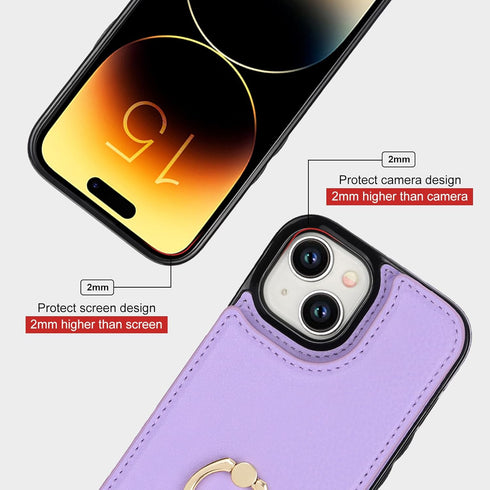 Folosu 15 360Rotation 6.1 Inch Compatible with iPhone Case Wallet with Card Holder, Finger Ring Holder Kickstand, RFID