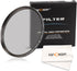 K&F Concept 37mm Polarizing Filter - Circular Polarizer 37mm Super Slim Multi Coated Glass CPL Filter + Microfiber