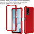 Ailiber for Jitterbug Smart 4 Phone Case, TCL 40T/TCL 40XL Case with Screen Protector, Dual Layer Structure Protection, Shock-Absorbing Corner TPU Bumper, Slim Silicone Rugged Cover for TCL 40 XL-Red