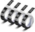 4 Pack Compatible Dymo 3D Plastic Embossing Labels 1741670, White on Black Embossing Tape