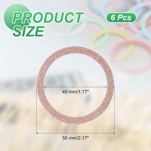 PATIKIL 6 Universal Sparkle Magnetic Adapter Ring, Pcs Ultra-Thin Sticker Ring Adhesive Nickel-Iron Alloy for Phone