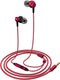 MR01 Wired in-Ear Headphones - Stylish, Comfortable, Noise-Isolating Earbuds with Microphone for iPhone, Samsung, Red.