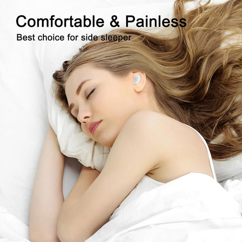 Invisible Sleep Wireless Earphone, Sleeping Earbuds for Side Sleepers Built-in Mic, Earbuds for Sleeping with Type-C Fast Charging Case (White)