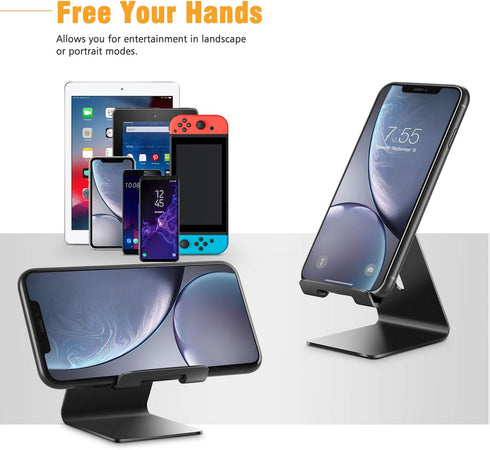 ORIbox Cell Phone Stand, Aluminum Desktop Solid Stand for Office Desk