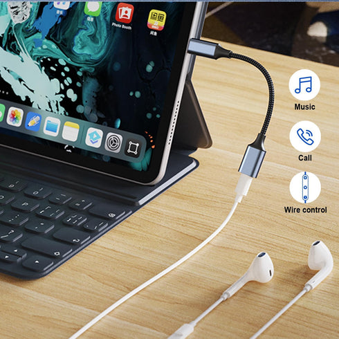 USB C to Lightning Audio Adapter for iPhone 15 Pro Max, USB Type C Male to Lightning Female Headphones Cable Converter