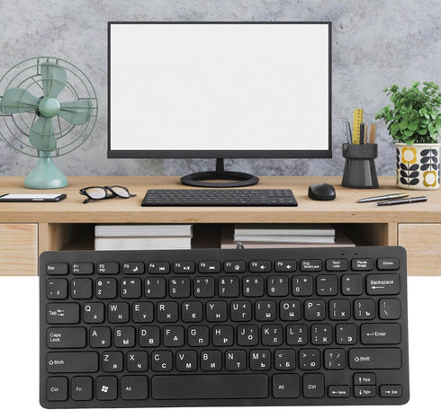 Yoidesu Wired Keyboard, TT-A01 78 Keys USB Mute Ultra Thin Mini Keyboard for PC Laptop Desktop (Russian)