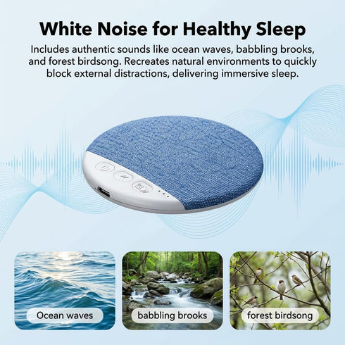 Tocualvoss Ultra-Thin Bluetooth Pillow Speaker,Mini Portable Under Pillow Speaker with White Noise Timer Wireless Sleep