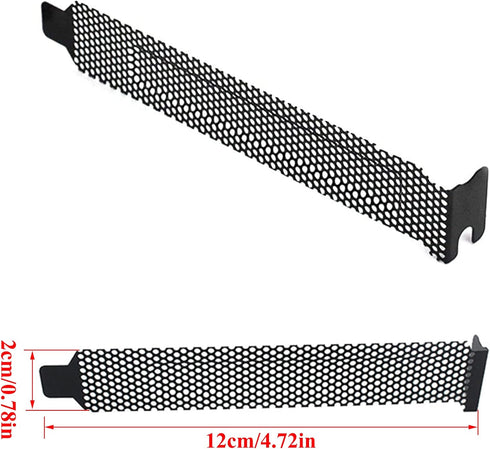 5pcs Black Hard Steel PCI Slot Cover Dust Filter Blanking Plate with Screw