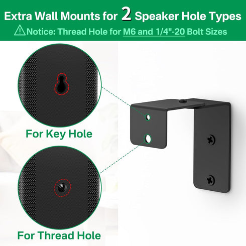 Speaker Stand Pair for LG Rear Speaker - Height Adjustable Floor Stand for Surround Sound Speakers