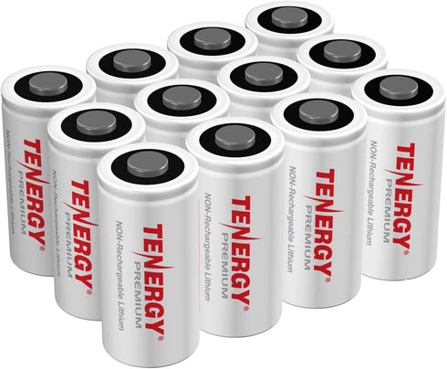 Tenergy Premium 12 Pack Non-Rechargeable CR123A 3V Lithium Battery, 1600mAh for Arlo Cameras and Smart Sensors