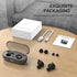 Black True Wireless Earbuds - Bluetooth Headphones with Microphone, Extra Bass, 36H for Workout (Charging Case Included)