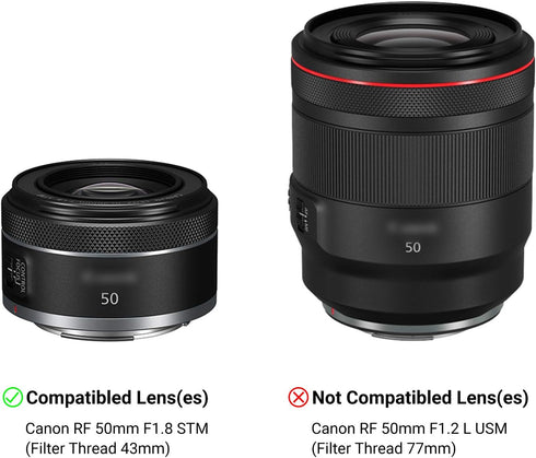 Tulip Flower Lens Hood for Canon RF 50mm f/1.8 STM on EOS R6 R5 RP R Camera, Reversible Lens Shade Replace Canon ES-65B Lens Hood, Compatible with 43mm Filters and 43mm Lens Cap