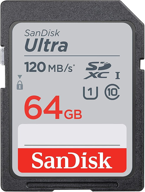 SanDisk 64GB SDXC SD Ultra Memory Card Works with Canon Powershot ELPH 180, 190 is, SX420 is, SX610 HS Camera UHS-I (SDSDUN4-064G-GN6IN) Bundle with (1) Everything But Stromboli Combo Card Reader