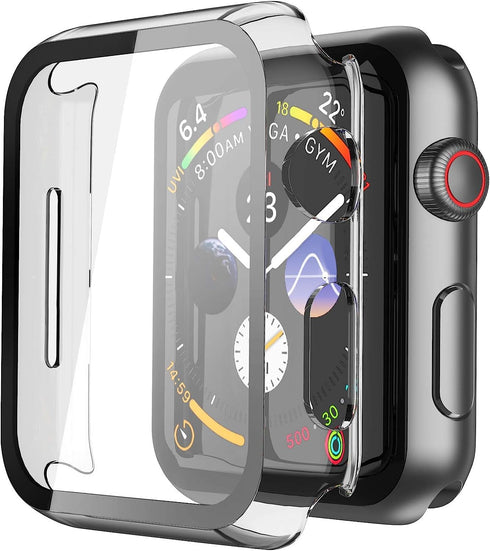 Misxi 2 Pack Hard PC Case with Tempered Glass Screen Protector Compatible