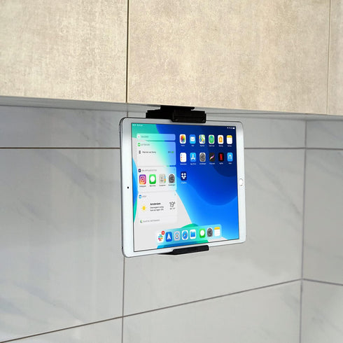 TFY Kitchen Cabinet Mount Holder, Tablet Mount for Desk Shelf Compatible with iPhone, iPad, Galaxy Tabs, 7"-10.5"