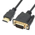 5.9FT, 1080P HDMI to VGA Adapter Cable Gold-Plated HDMI Male to VGA Male High-Definition Video Converter, Used
