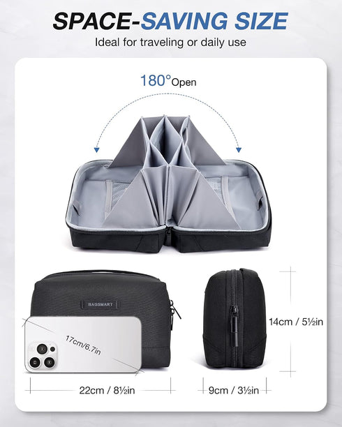 BAGSMART Electronics Organizer Pouch, Travel Tech Organizer Bag for Travel Essentials, Cord Organizer Bag as Travel