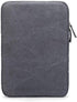 Kinmac Grey Canvas 360° Protective Waterproof Laptop Sleeve with Pocket for iPad 12.9", MacBook Air/Pro 13"