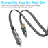 4 in 1 Multi Charging Cable, PD 60W Fast Charging USB C Multi Charger Cable, Zinc Alloy Flat Braided with Velcro Strap