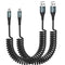 2 Pack 3FT USB C Charger Cable 60W Fast Charging, Coiled USB A to USB C Cable for iPhone 15, Samsung Galaxy S24/S23