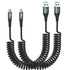 2 Pack 3FT USB C Charger Cable 60W Fast Charging, Coiled USB A to USB C Cable for iPhone 15, Samsung Galaxy S24/S23