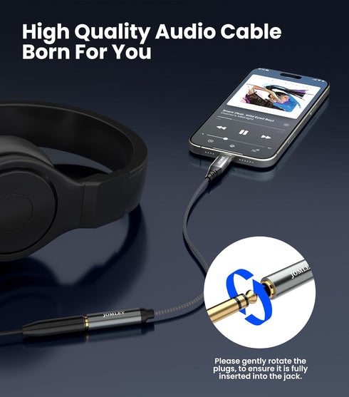 JOMLEY 1/4 20CM, 1/4 Inch 6.35mm USB C to Headphone Adapter TRS Female to USB C Stereo Jack Headphone Adapter Cable