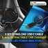 Retractable USB-C Fast Car Charger - Compatible with Apple iPhone 15, Samsung Galaxy Smartphones, Google Pixel, iPad