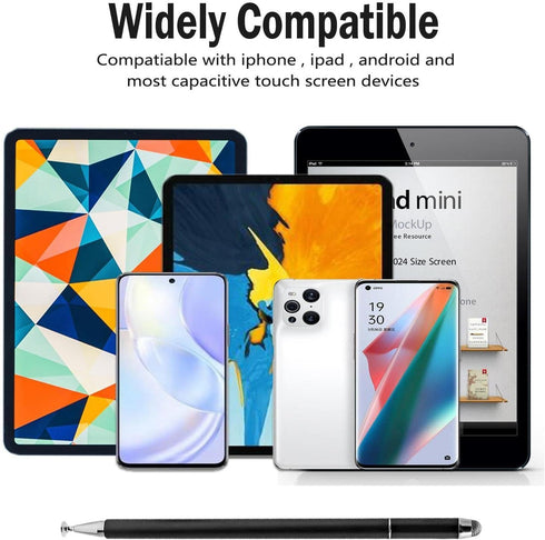 Luntak Stylus Pens for iPad, 3 in 1 Ballpoint Pen, Fiber Tip & Clear Disc Capacitive Stylus for iPhone/iPad/Android