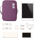 Travel Cable Organizer Bag, Portable Double Layer Case for Cord, Phone, Charger, SD Card (Purple)