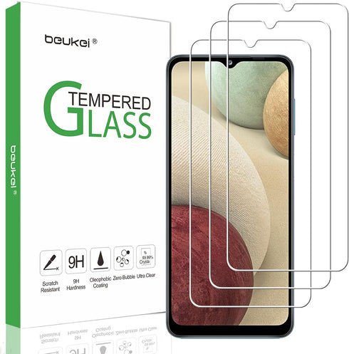 (3 Pack) Tempered Glass Screen Protector for Samsung Galaxy A12, 6.5 inch, 9H Hardness, Bubble Free