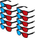 MECCANIXITY 10pcs Red Blue 3D Viewing Glasses, Plastic 3D Movies Glass for