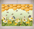 CORFOTO 10x8ft Fabric Honeycomb Bee Backdrop Golden Honeycomb Daisies Butterflies Insects Nature Scene Photography