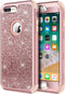 Hython Case for iPhone 8 Plus, iPhone 7 Plus, Heavy Duty Defender Protective Bling Glitter Sparkle Hard Shell Hybrid