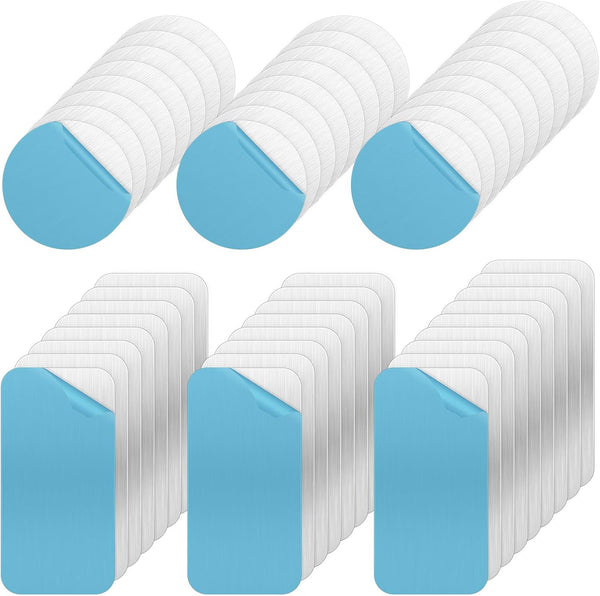 Aecsze 50 Pack Metal Plate for Phone Magnet - 25 Round & 25