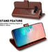 MONASAY Wallet Case for Galaxy S10e, 5.8 inch, Flip Folio Leather Cover with RFID Blocking, Brown, Screen Protector