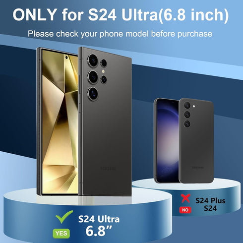 Ezanmull for Samsung Galaxy S24 Ultra Waterproof Case, with Built-in Screen Protector Dustproof Shockproof Full Body Underwater Protective Phone Case Cover for Samsung Galaxy S24 Ultra 5G 6.8" (Black)