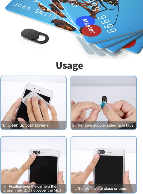 8 Pack 0.027in Webcam Cover Slide - Ultra Thin Camera Privacy Cover for Laptop, Desktop, PC, MacBook Pro, iMac, Mac