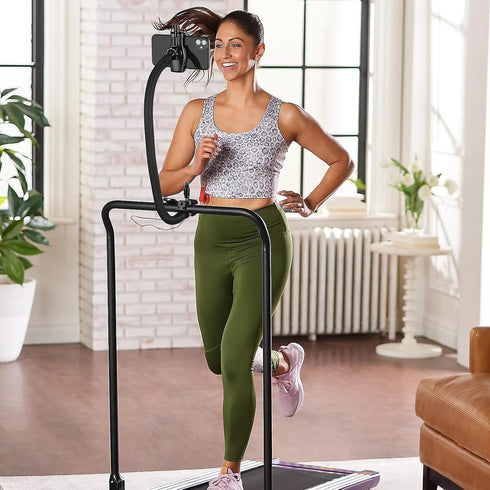Phone Holder for Mic Stand/Music Stand/Treadmill/Spin Bike, 50 cm Long Flexible Gooseneck Arm Super Crab Clamp Mount