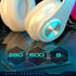 Over Ear Kids Bluetooth Headphones, Colorful LED Lights, Wired & Wireless Lightweight HiFi Stereo Headset (White)