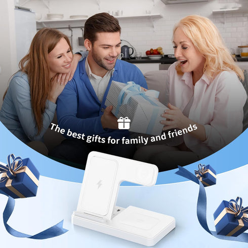 SMILE STATION 3 1 17-12 Wireless Charging Station for Apple Devices: in Foldable Qi Compact Case-Friendly Charger Stand