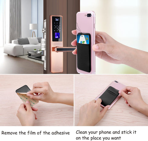 Costyle Slim Credit Card Holder for Back of Phone, Cell Phone Stick On Wallet.